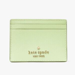 Kate Spade Madison Small Slim Card Holder in Matcha Latte